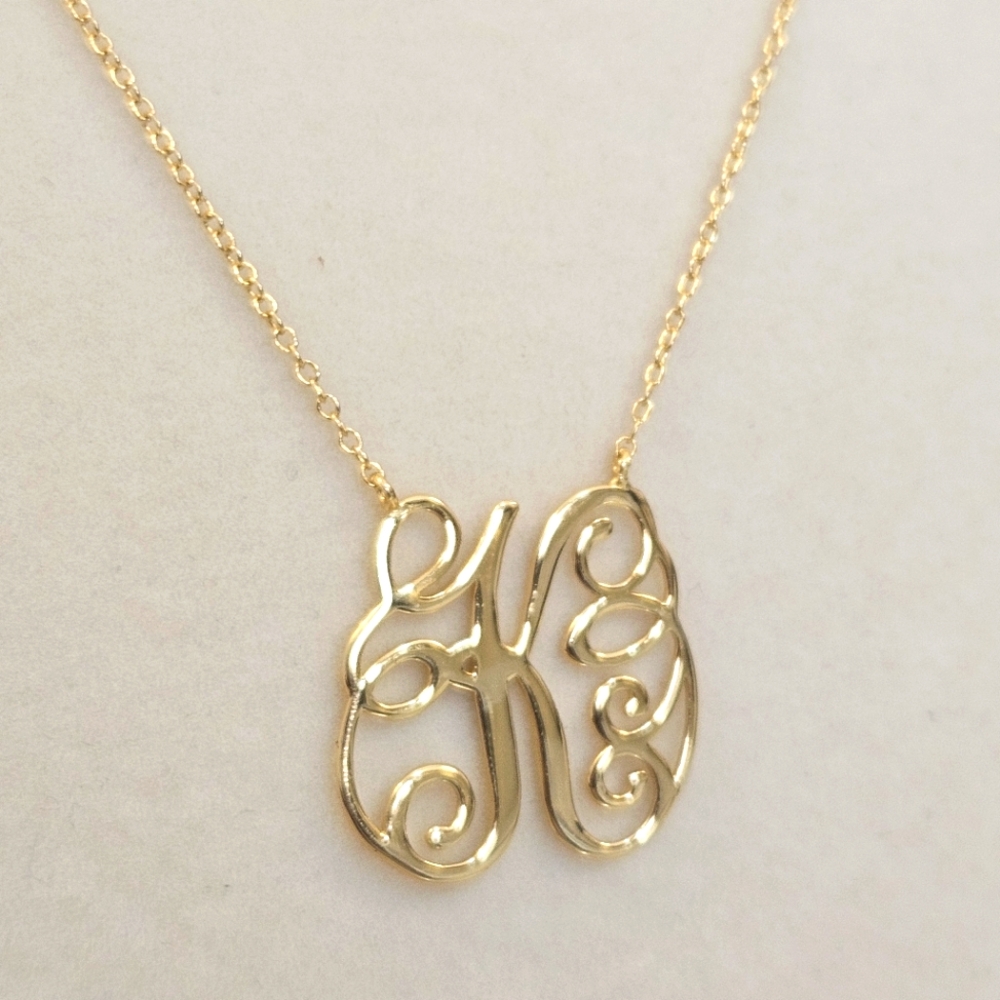 NWT Argento Vivo K Initial 18k Gold Plated Over 925 Sterling Silver Necklace
